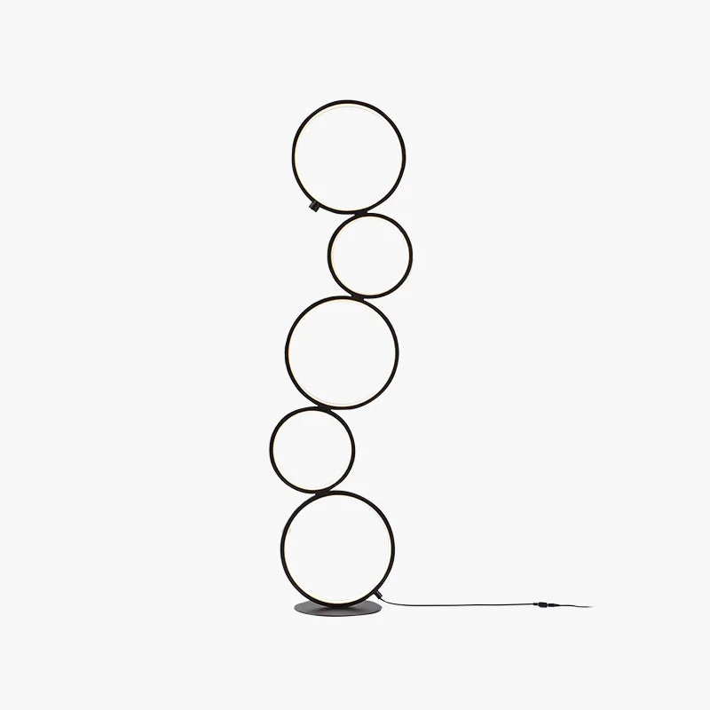 Clean Arisha Floor Lamp Multi-ring Modern Metal Silicon White Black Bedside First-Class