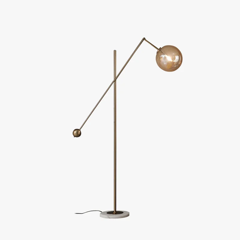 Easy-to-Use Valentina Artistic Geometric Arc Metal Floor Lamp Black Blue Classic
