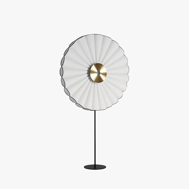 Authentic Chan Flower Metal Artificial Paper Floor Lamp White Blue Clean