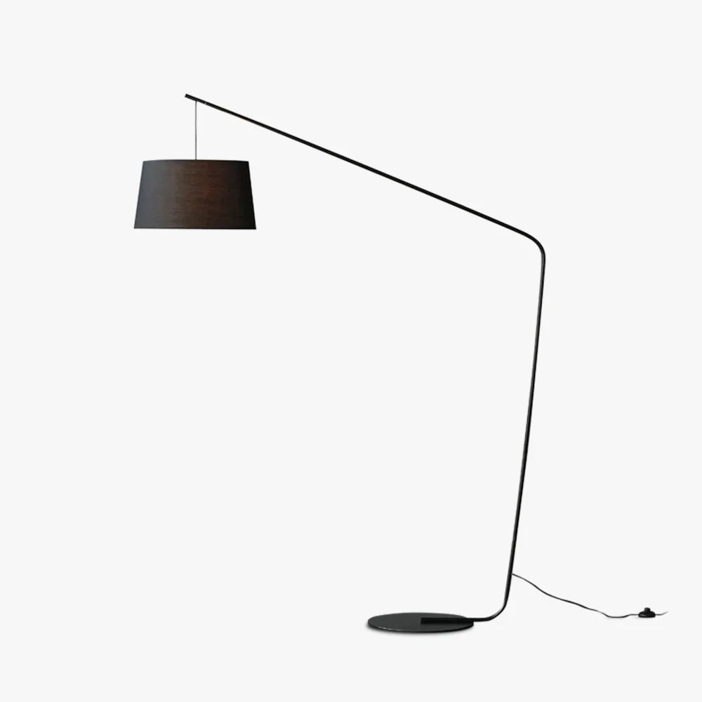 Carefully Designed Salgado Black Floor Lamp 3 Color Temperature Switchable Artificial Fabric Metal Crafted