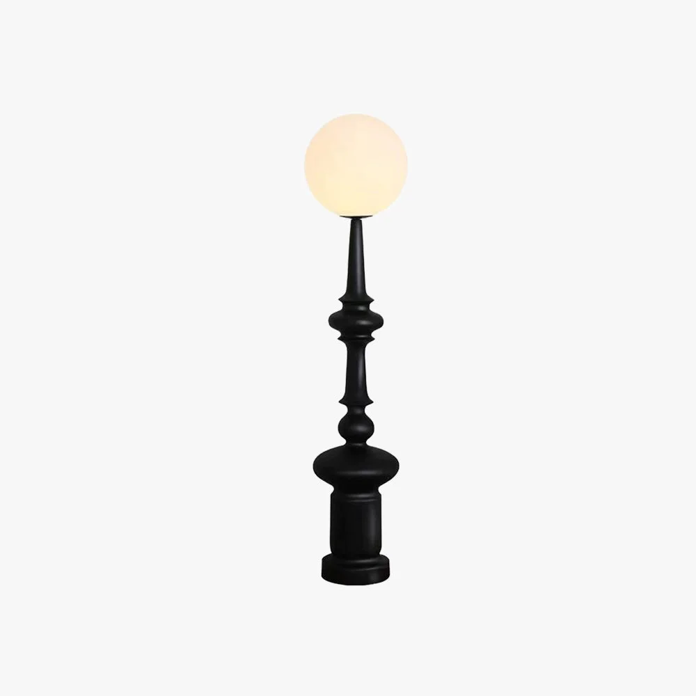 Solid Salgado Retro Column Glass Resin Floor Lamp Black Bedroom Superior