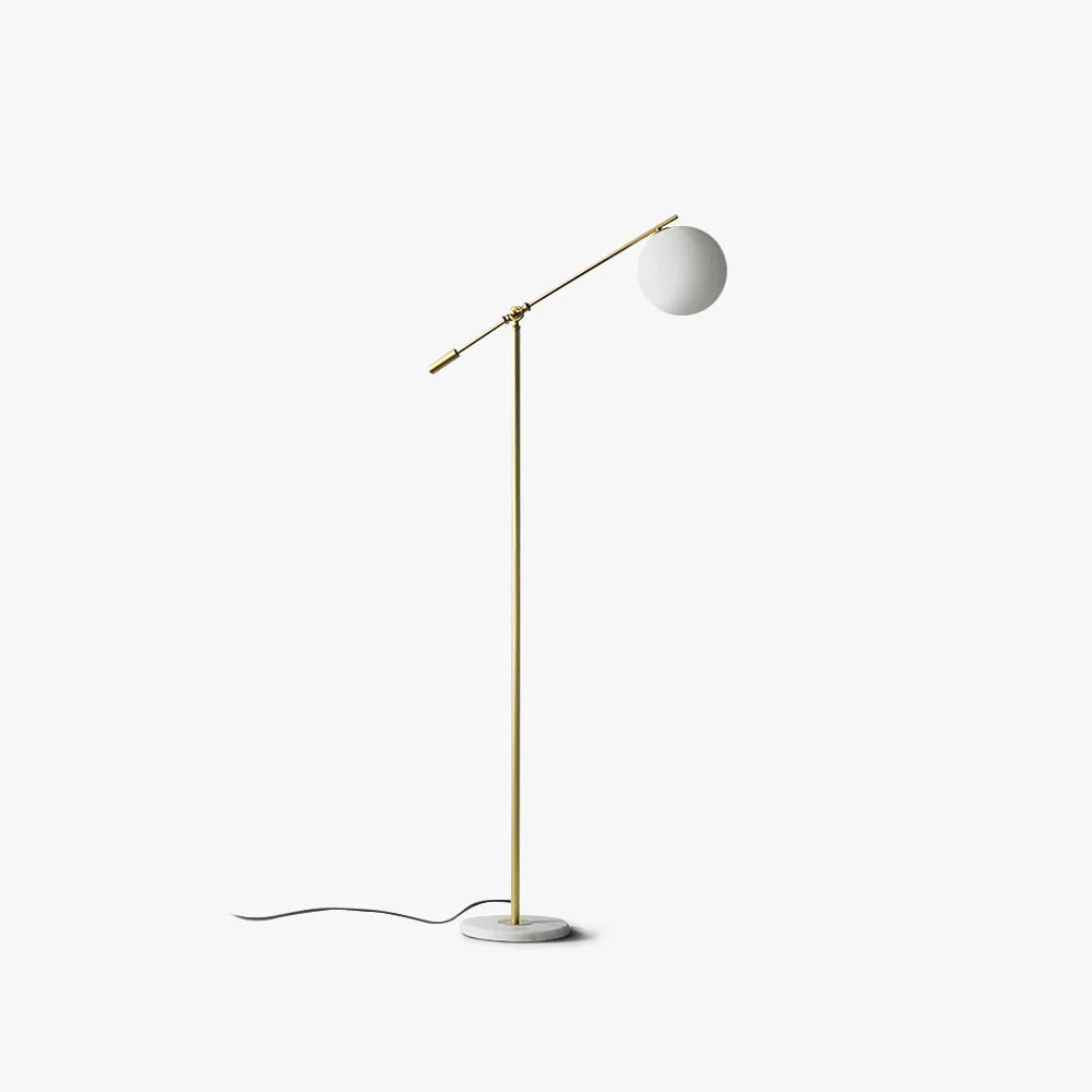 Optimized Valentina Arc Floor Lamp Frosted Glass Metal Smooth