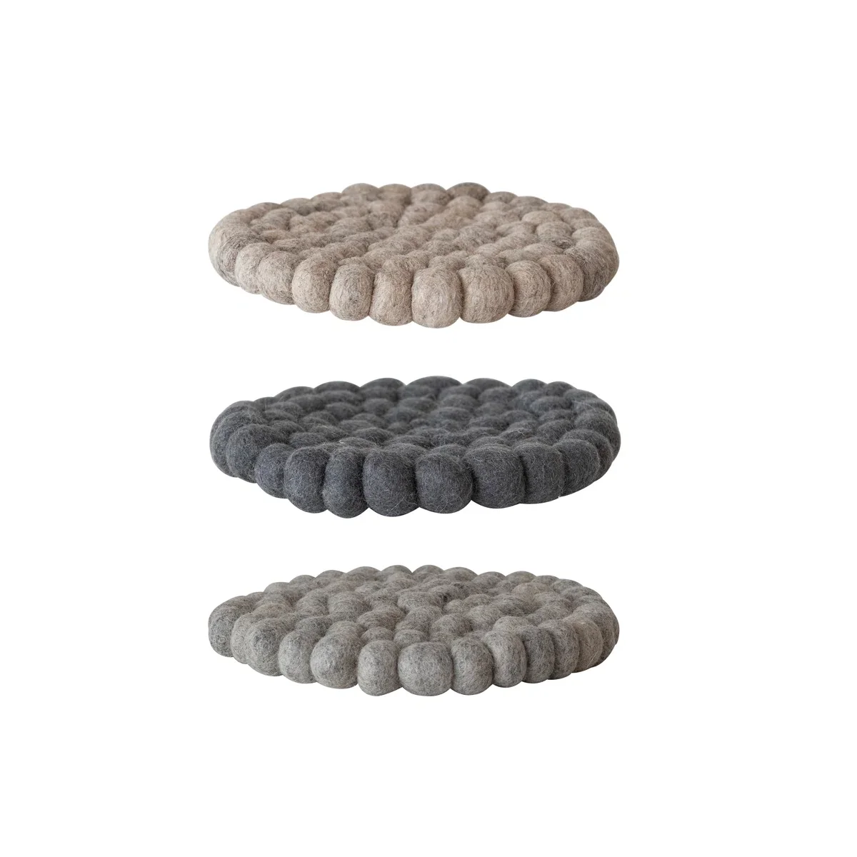 Smooth Handmade Wool Felt Ball Trivet Efficient