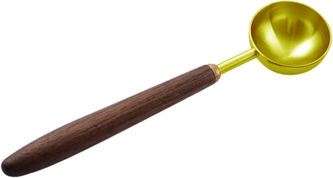 Crafted Coffee Spoon – Vintage Walnut Wood Handle Stainless Steel Coffee Scoop ，Stainless Steel Tea Scoopand Seasoning Spoons 1 Gold 5g Capacity Sustainable