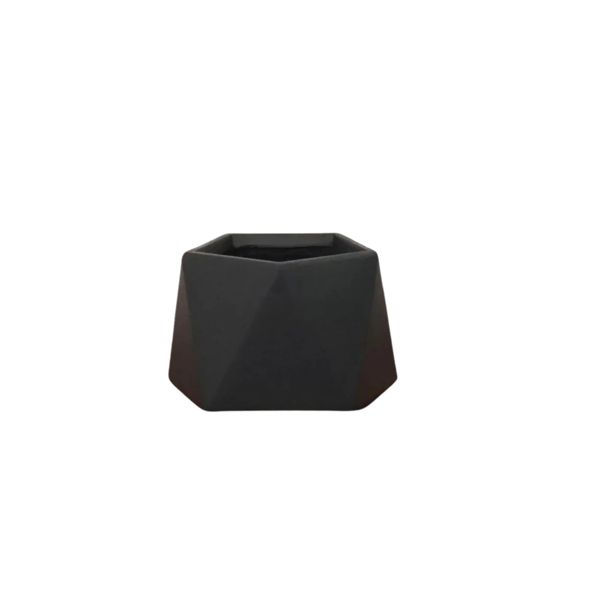 Organic Ion Short Fiberclay Planter Black Small Long-Lasting