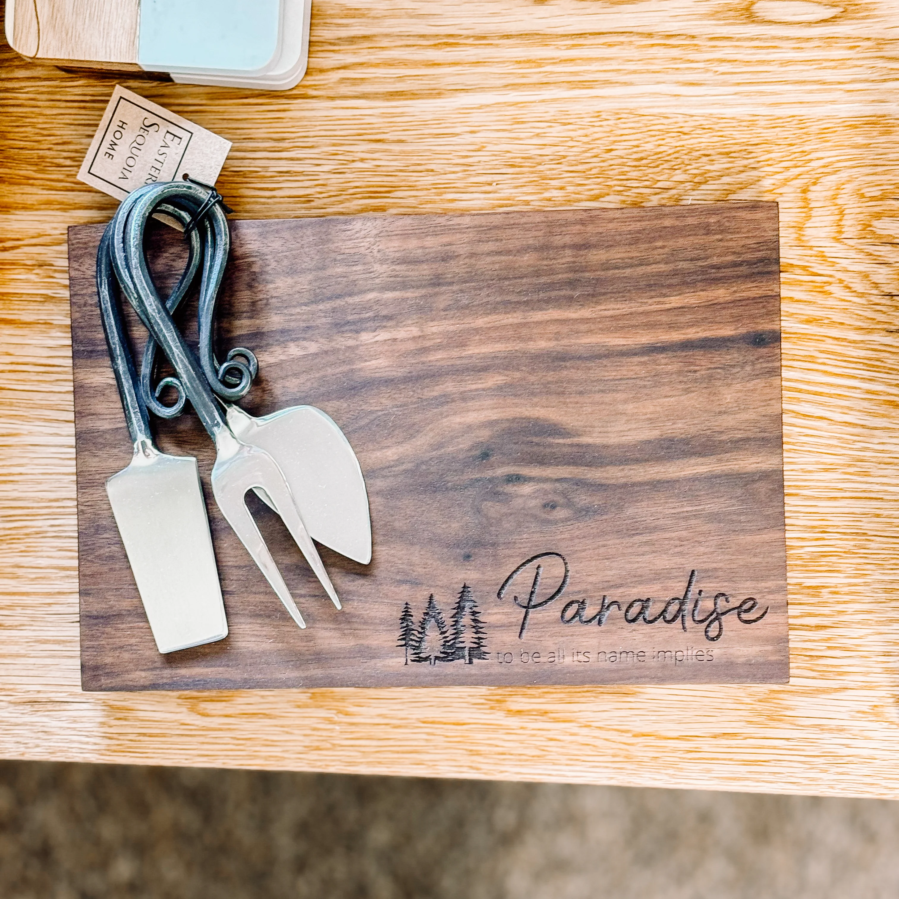 Clean Handmade Walnut Serving Board 7 x 10.5 Optimized