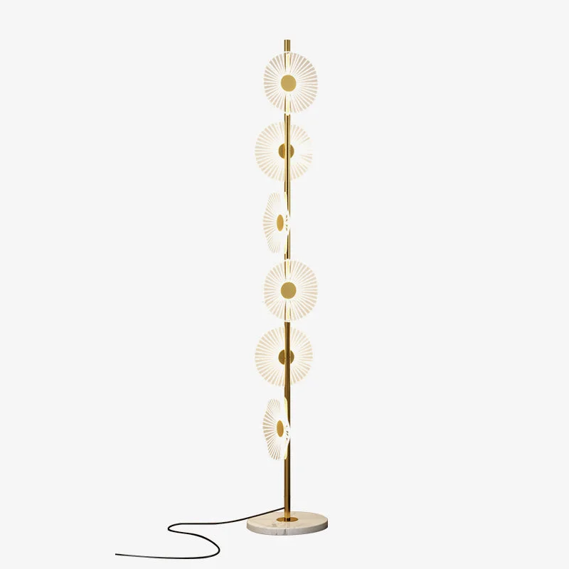 Innovative Carins Floor Lamp Creative Circle Modern Acrylic White Gold Bedroom World-Class