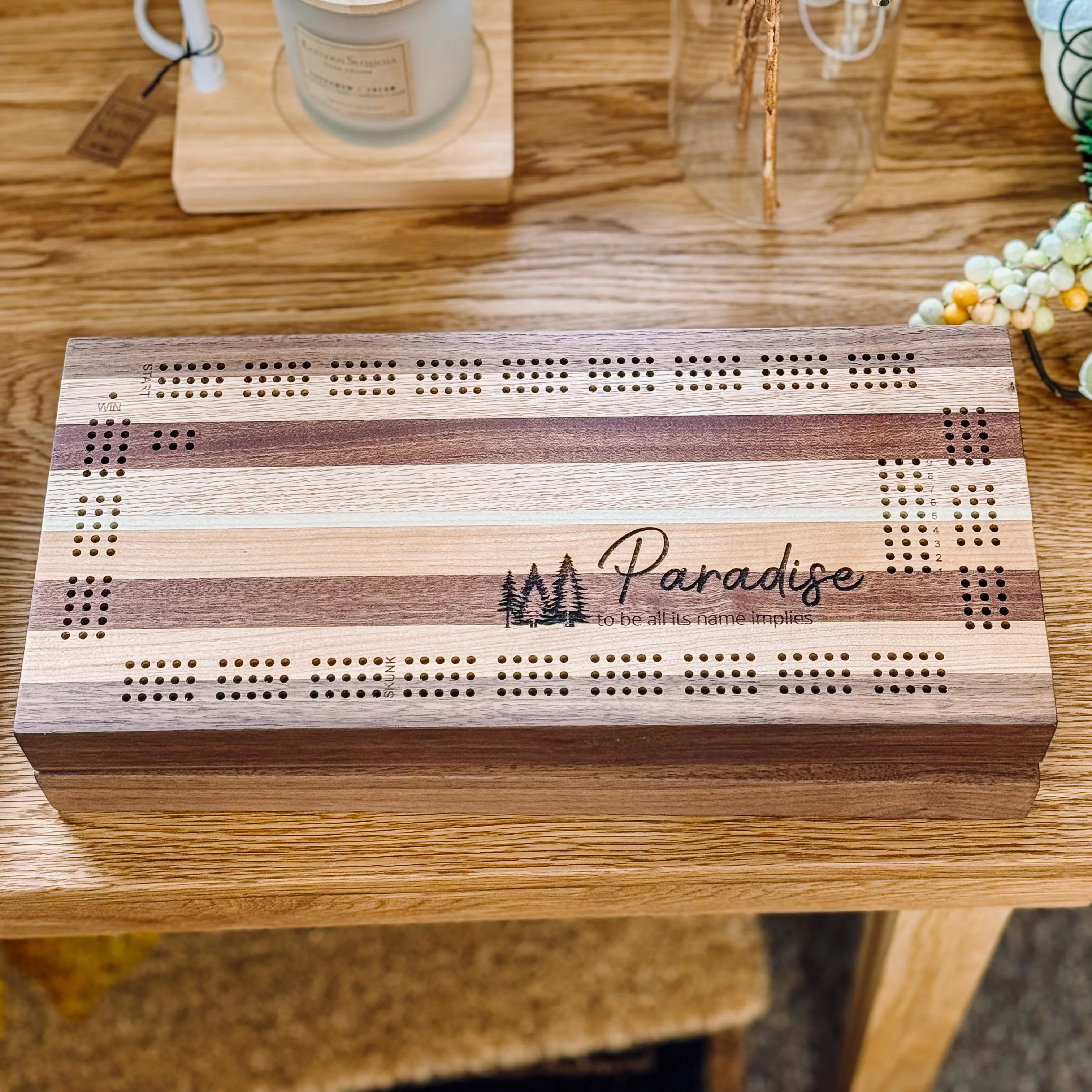 Versatile Handmade Wooden Cribbage Board Set Smart