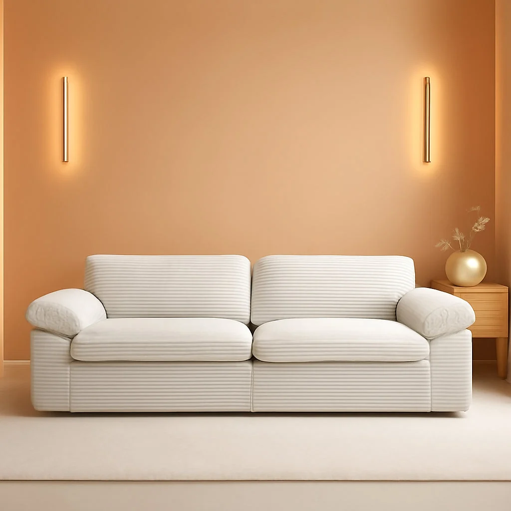 Contemporary Beige Oversized Sofa For Living Room Interior Decor High-Quality