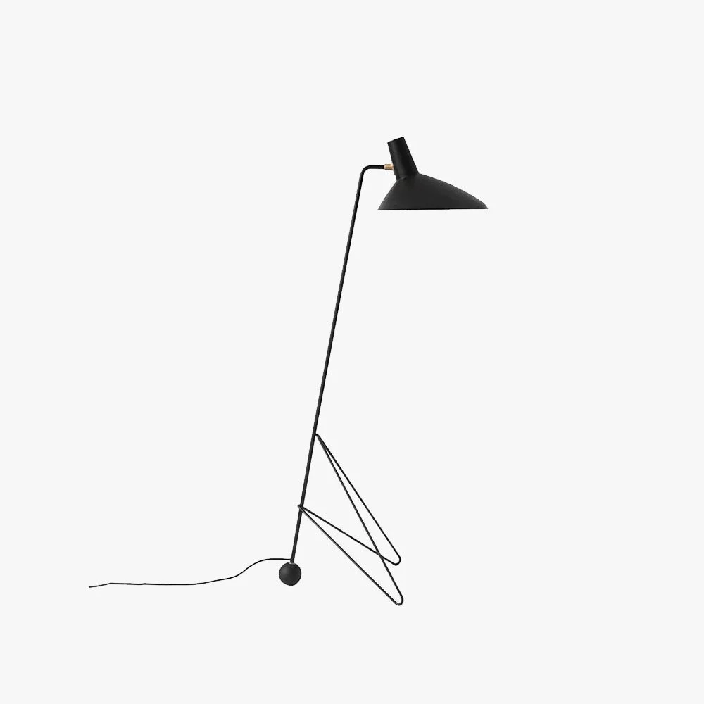 Responsible Salgado Modern Minimalist Geometric Tripod Metal Floor Lamp Black Natural