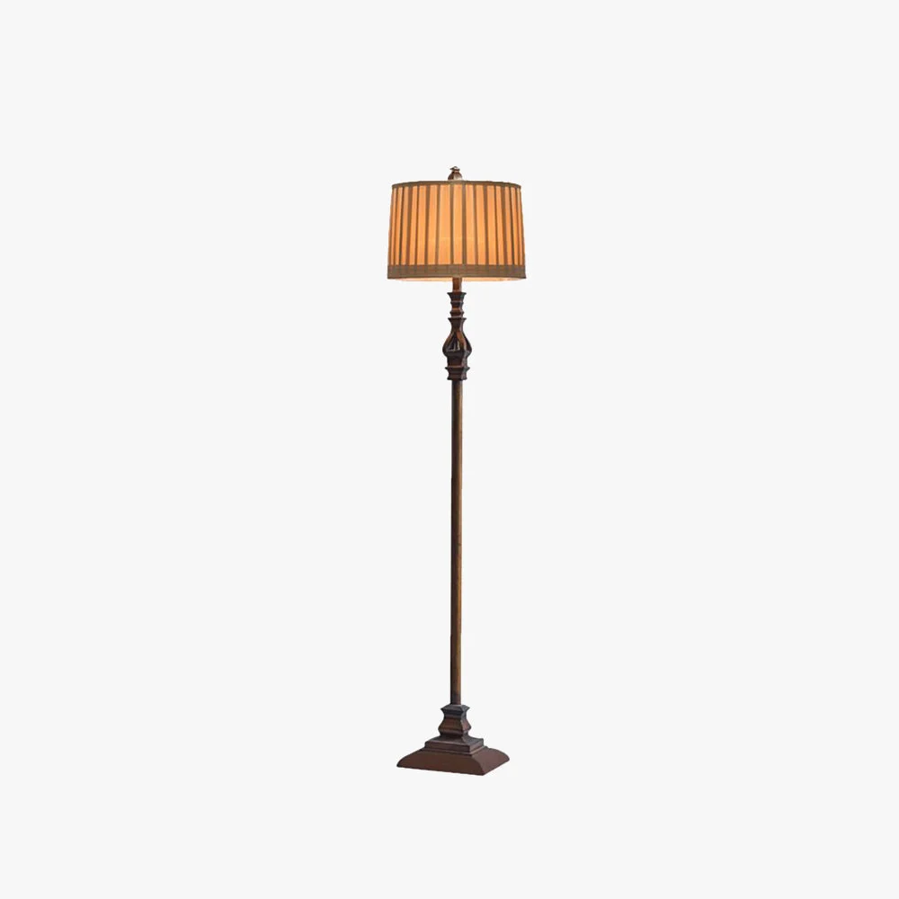 Versatile Eryn Vintage Resin Fabric Standing Floor Lamp Brown Healthy