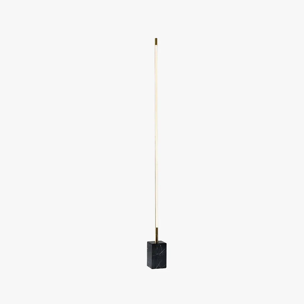 Sophisticated Edge Minimalist Linear Floor Lamp Black Gold Metal Marble Crafted