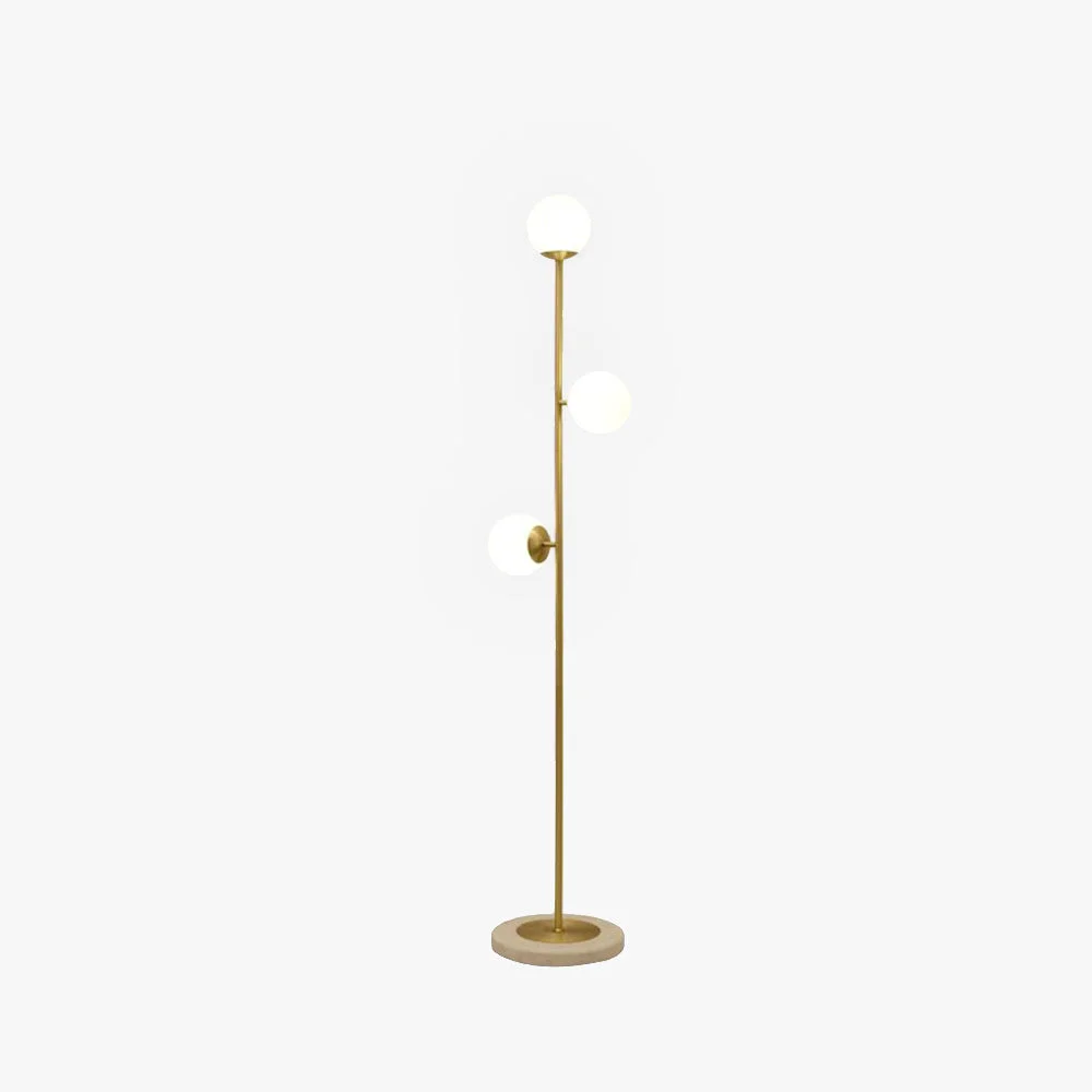 Professional Valentina Modern Globe Brass Glass Floor Lamp 3 Heads Original