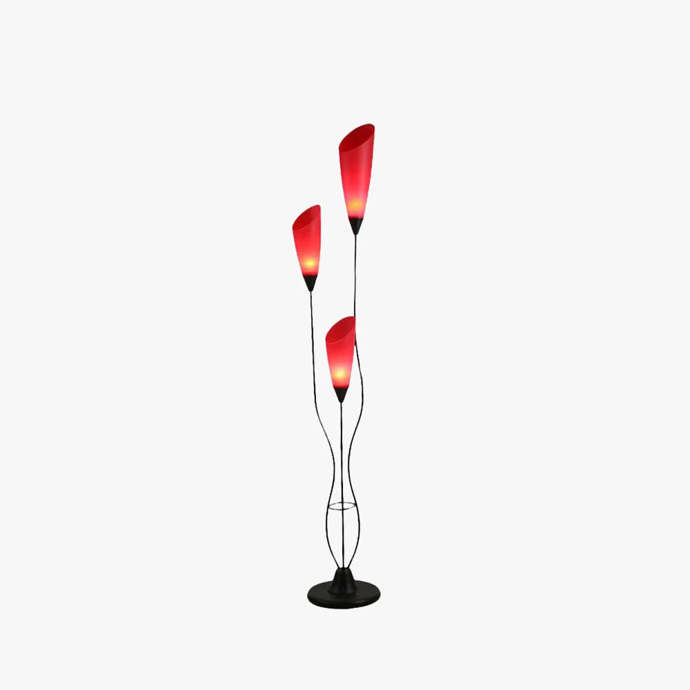 World-Class Bella Torchiere Multi Bulb Metal Acrylic Floor Lamp Red Flexible