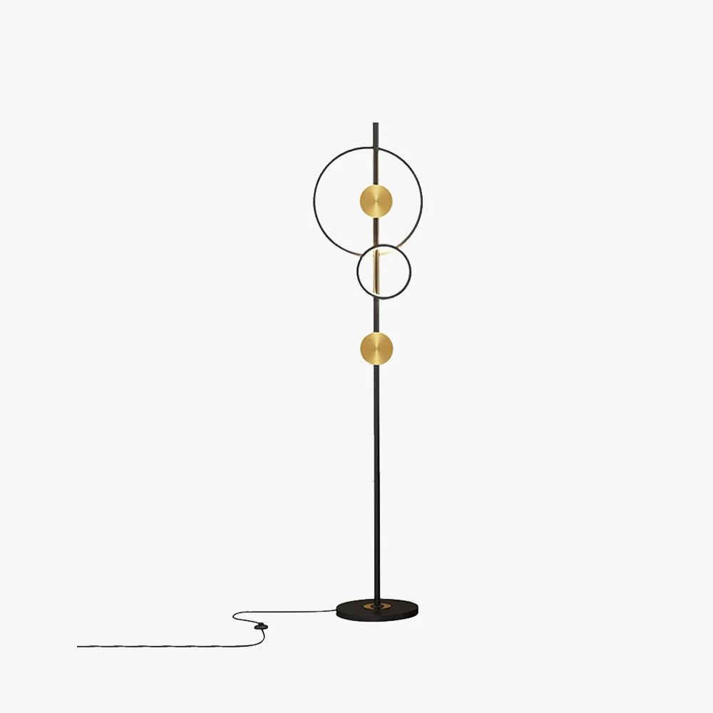Effective Arisha Modern Ring Design Floor Lamp Black Gold Reliable