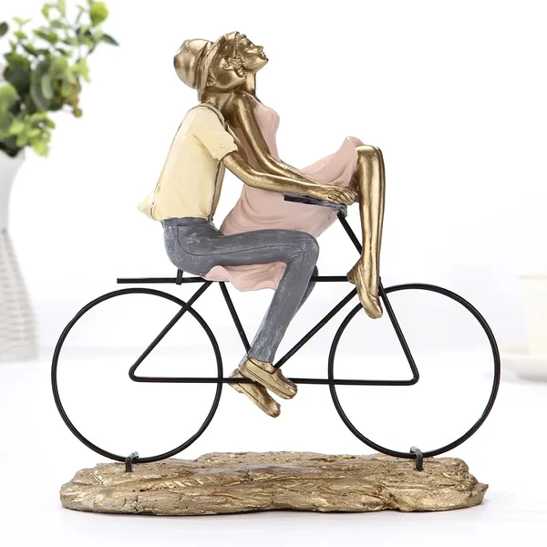 Excellent Our Journey Romantic Couple on Bicycle Sculpture Sustainable