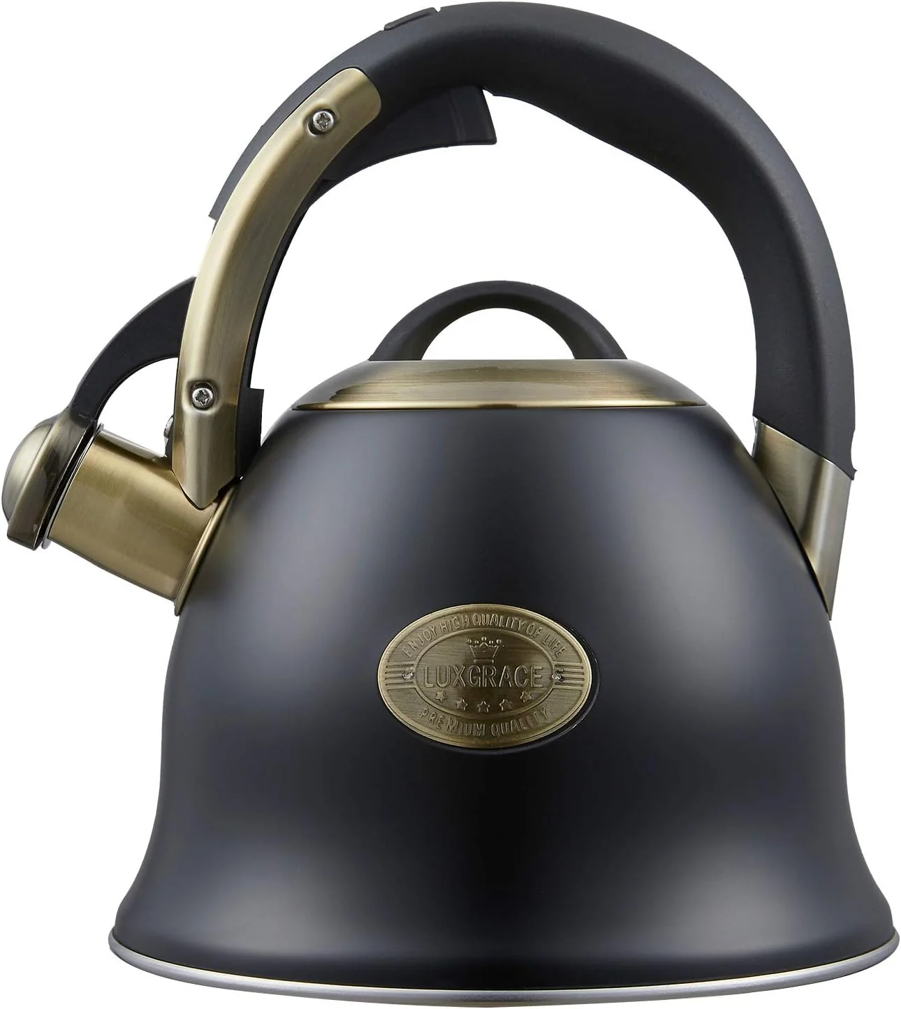 Secure Tea Kettle -2.2 Quart Tea Kettles Stovetop Whistling Teapot Stainless Steel Tea Pots for Stove Top Whistle Tea Pot Casual