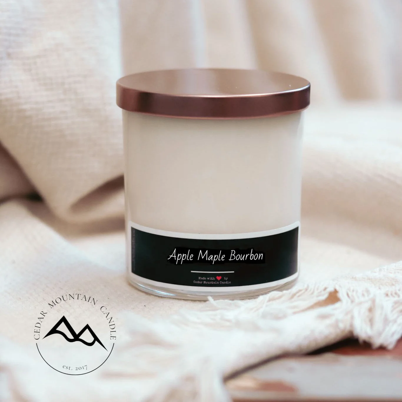 Powerful Black White Label Whiskey Glass Jar Soy Candle – 9 oz Eco-Friendly