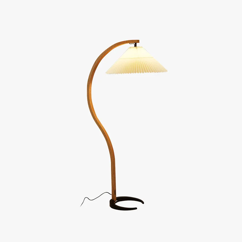 Elite Ozawa Unique LED Beige Floor Lamp Wood Metal Bedroom Living Room Refined