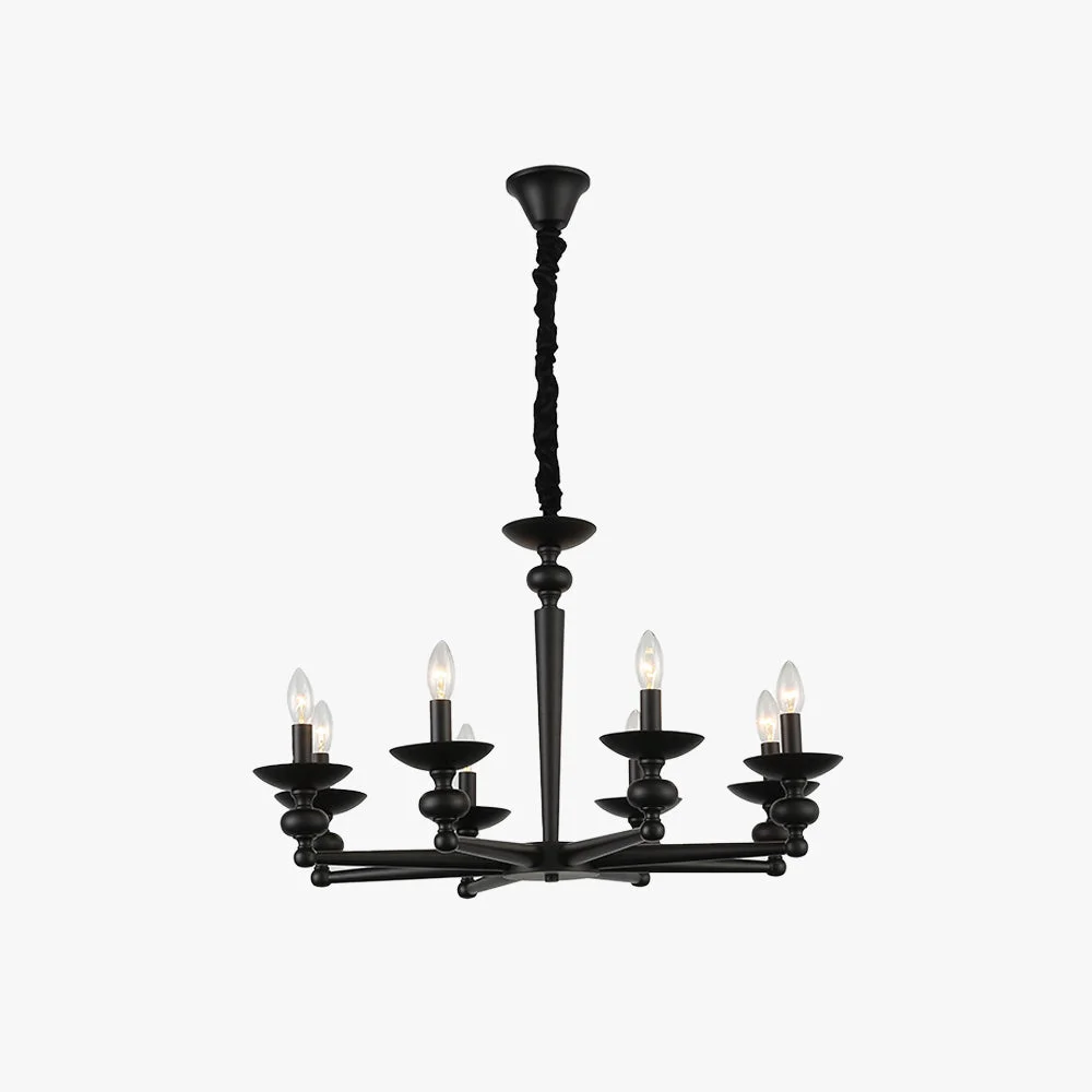 Soft Alessio Retro Candle Wall Lamp Black Chandelier for Living Room Dining Room Versatile