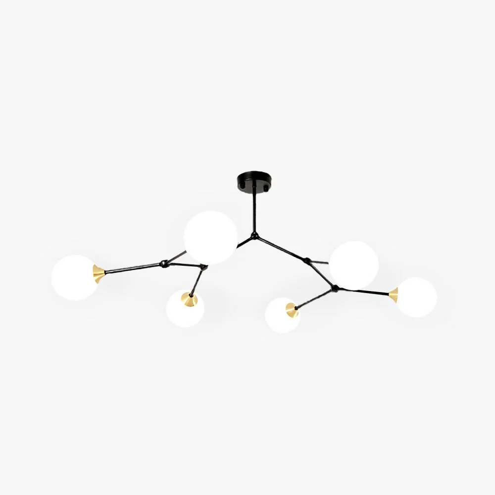 Convenient Valentina Modern Glass Bubble Chandelier Bedroom Black Gold Optimized