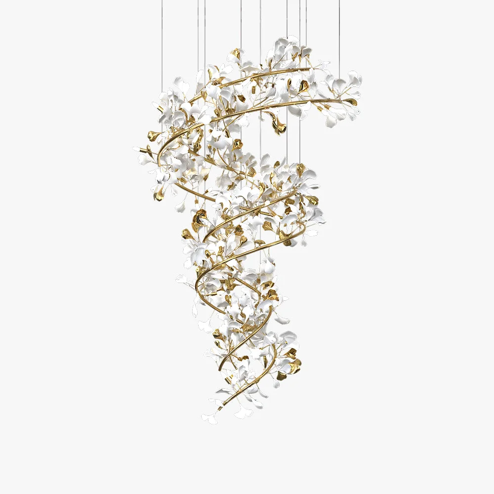 High-Performance Ophelia AntGlo Modern Gold Staircase Chandelier Metal Ceramic Quality