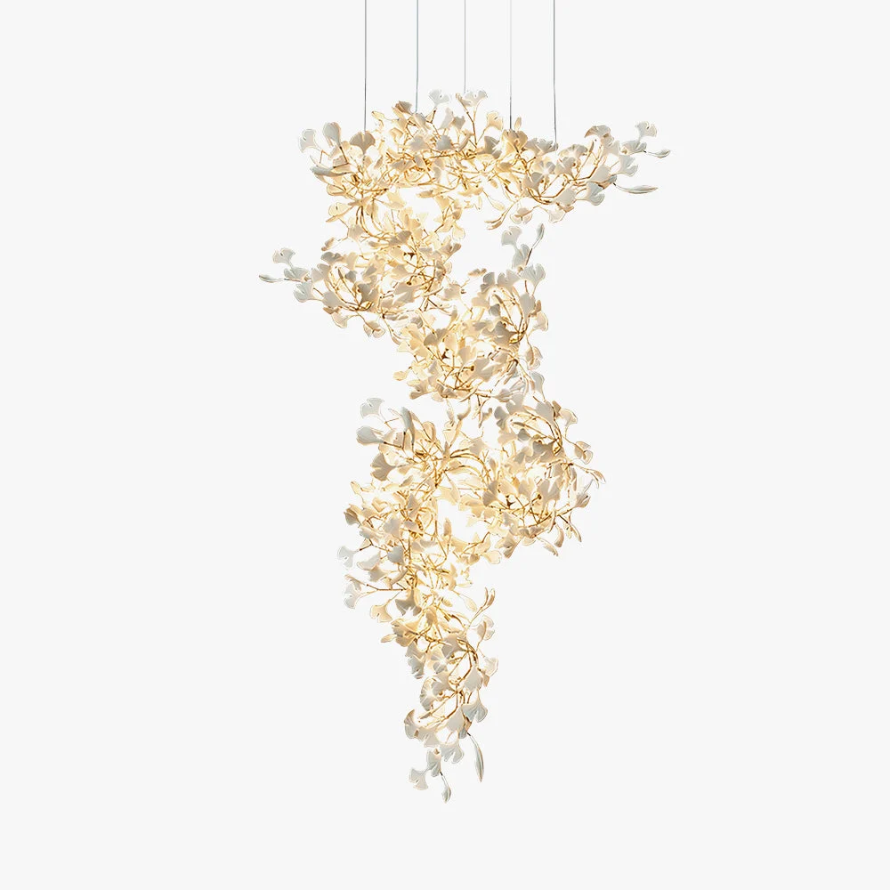 Detailed Ophelia Modern Leaf Chandelier Metal Ceramic Bedroom Living Room World-Class