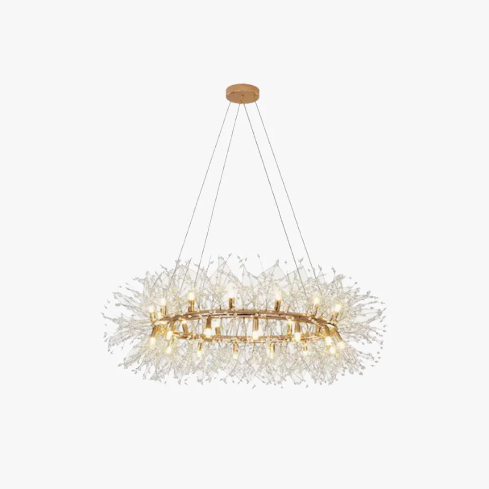 Environmentally Friendly Lili Modern Dandelion LED Pendant Light Gold Metal Crystal Bedroom Living Room Powerful