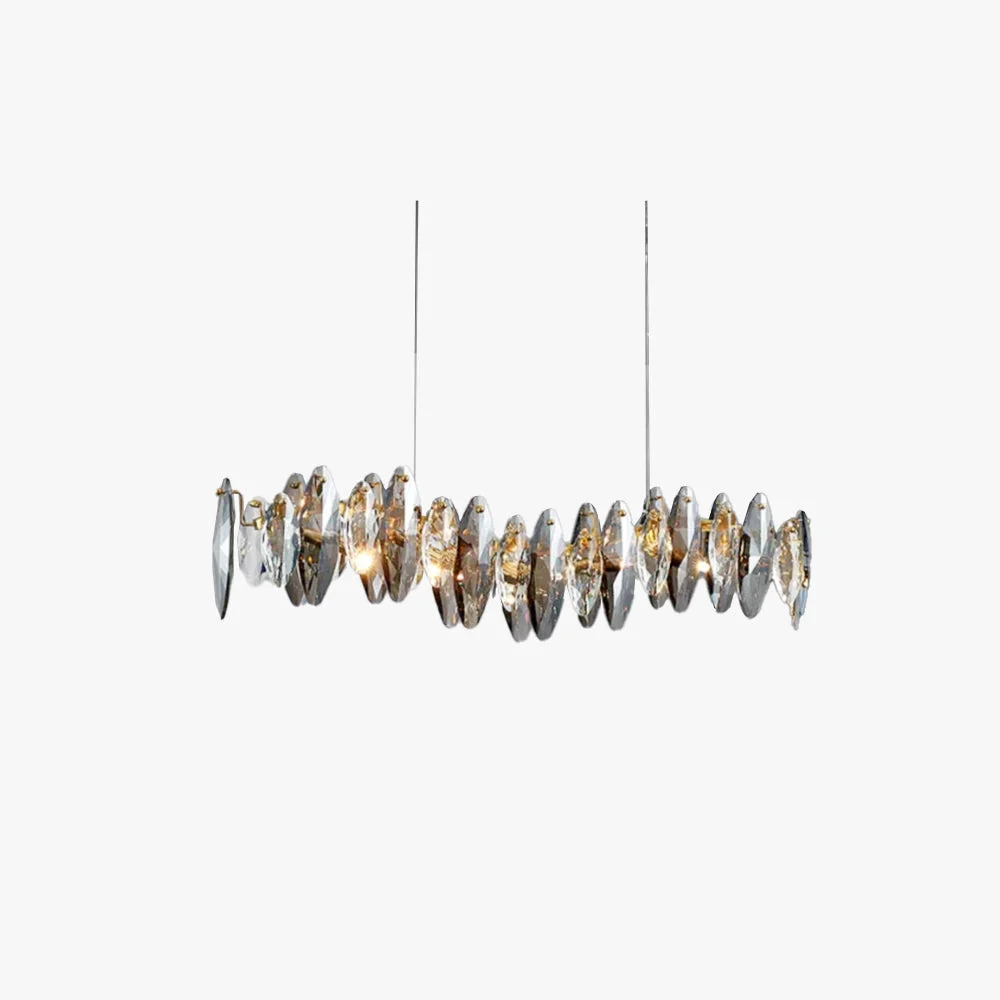 First-Class Ophelia luxurious Elliptical Glass Metal Pendant Light Gold Trendy