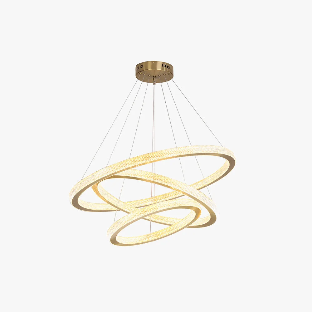 Genuine Kirsten Contemporary Gold Luxury Ring Pendant Light Solid