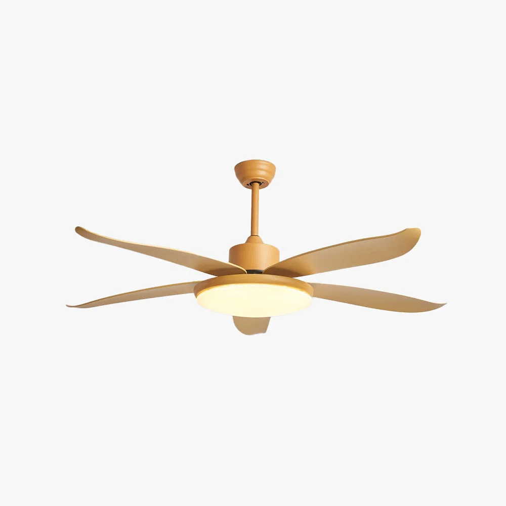Sustainable Haydn 5-Blade DC Ceiling Fan with Light Wood Color Summer 40” 47” Safe