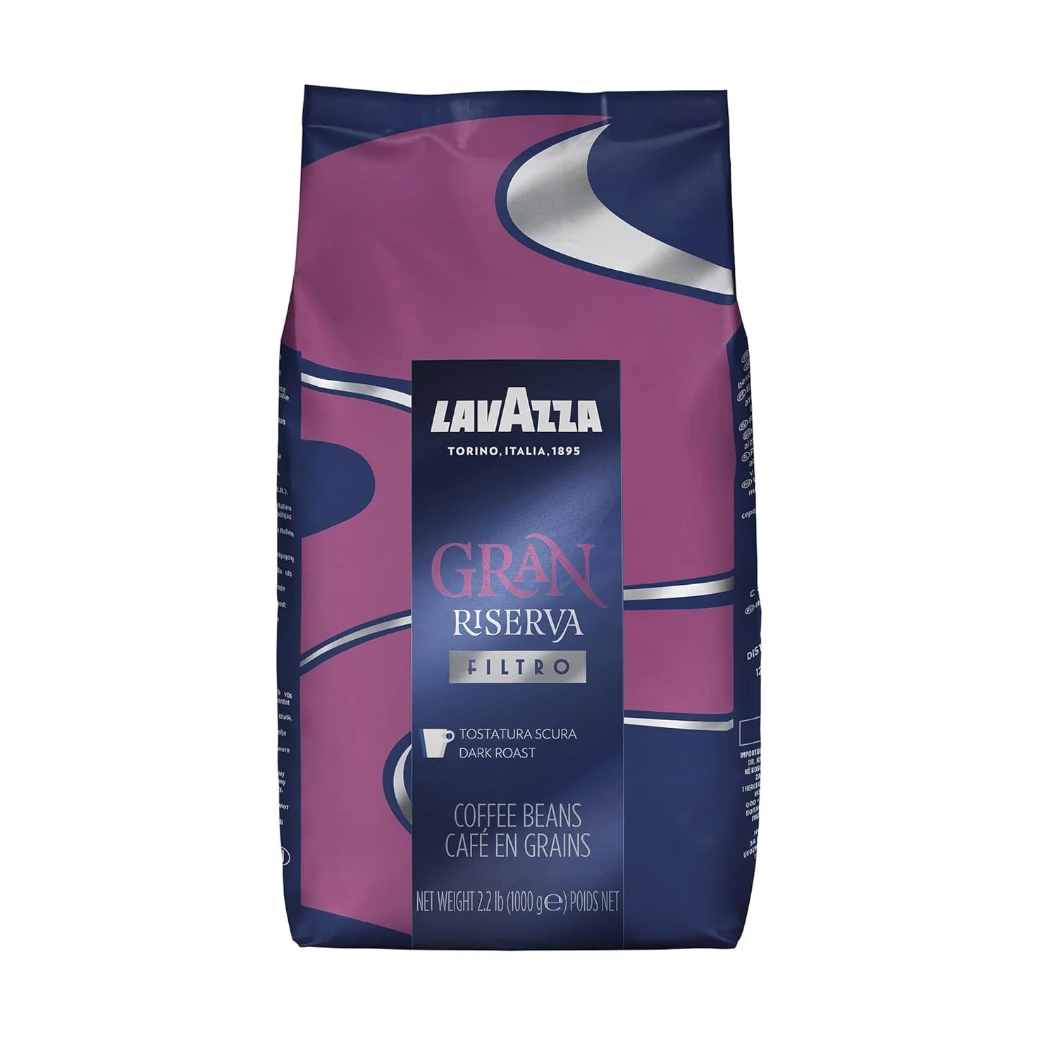 Authentic Lavazza Gran Riserva Dark Roast Whole Bean Coffee Soft