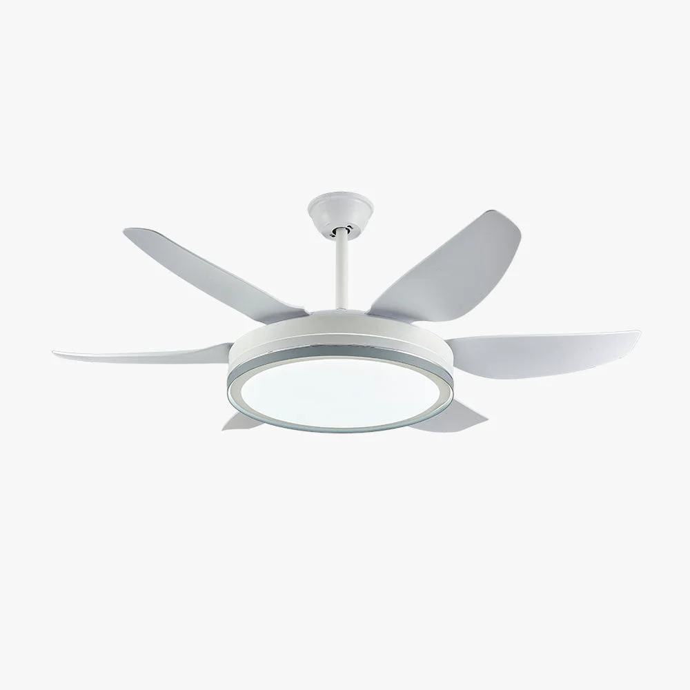 Green Haydn 6-Blade Modern Basic DC Ceiling Fan with Light Black White 51” Official