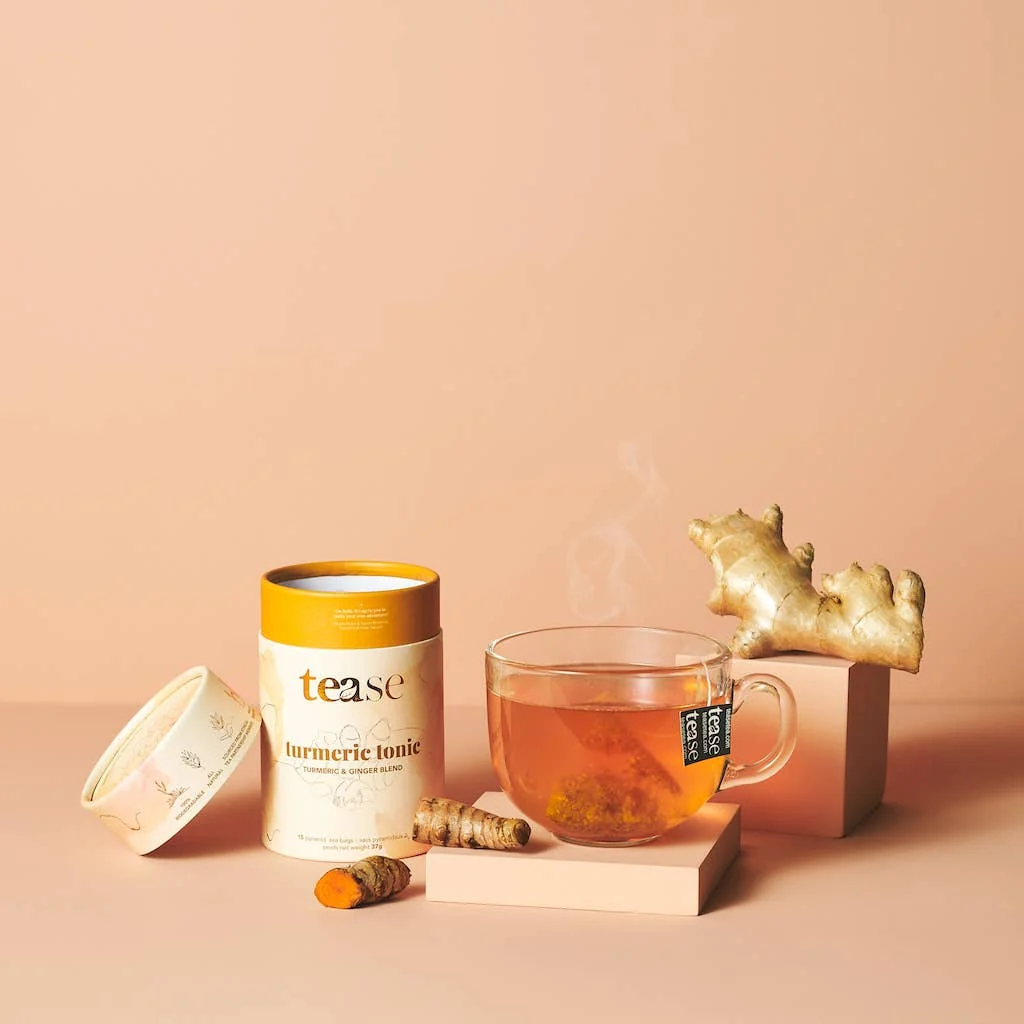 Functional Turmeric Tonic Ginger Adaptogen Superfood Tea Blend Clean
