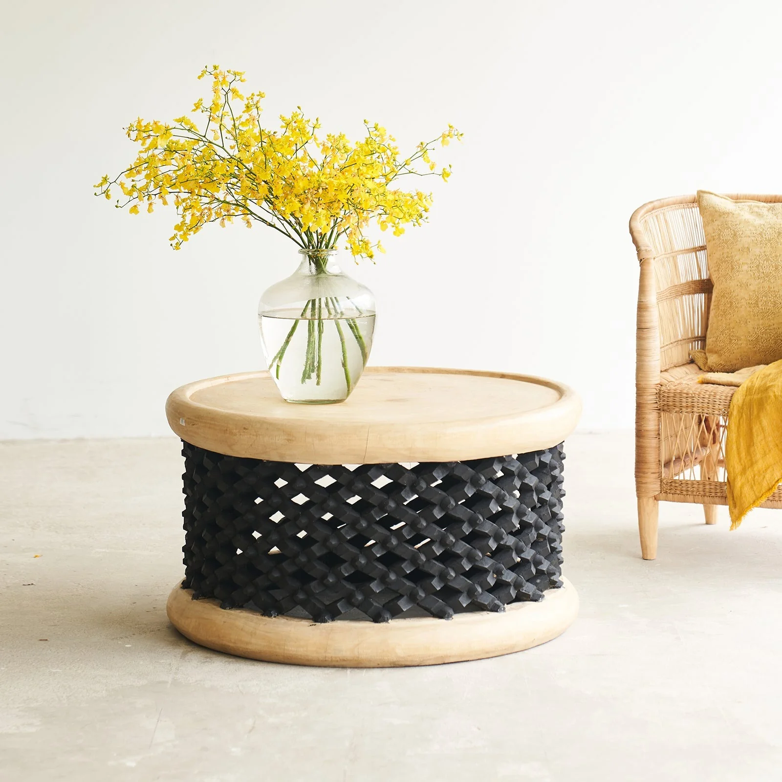 High-Performance Bamileke Coffee Table Black Natural Certified