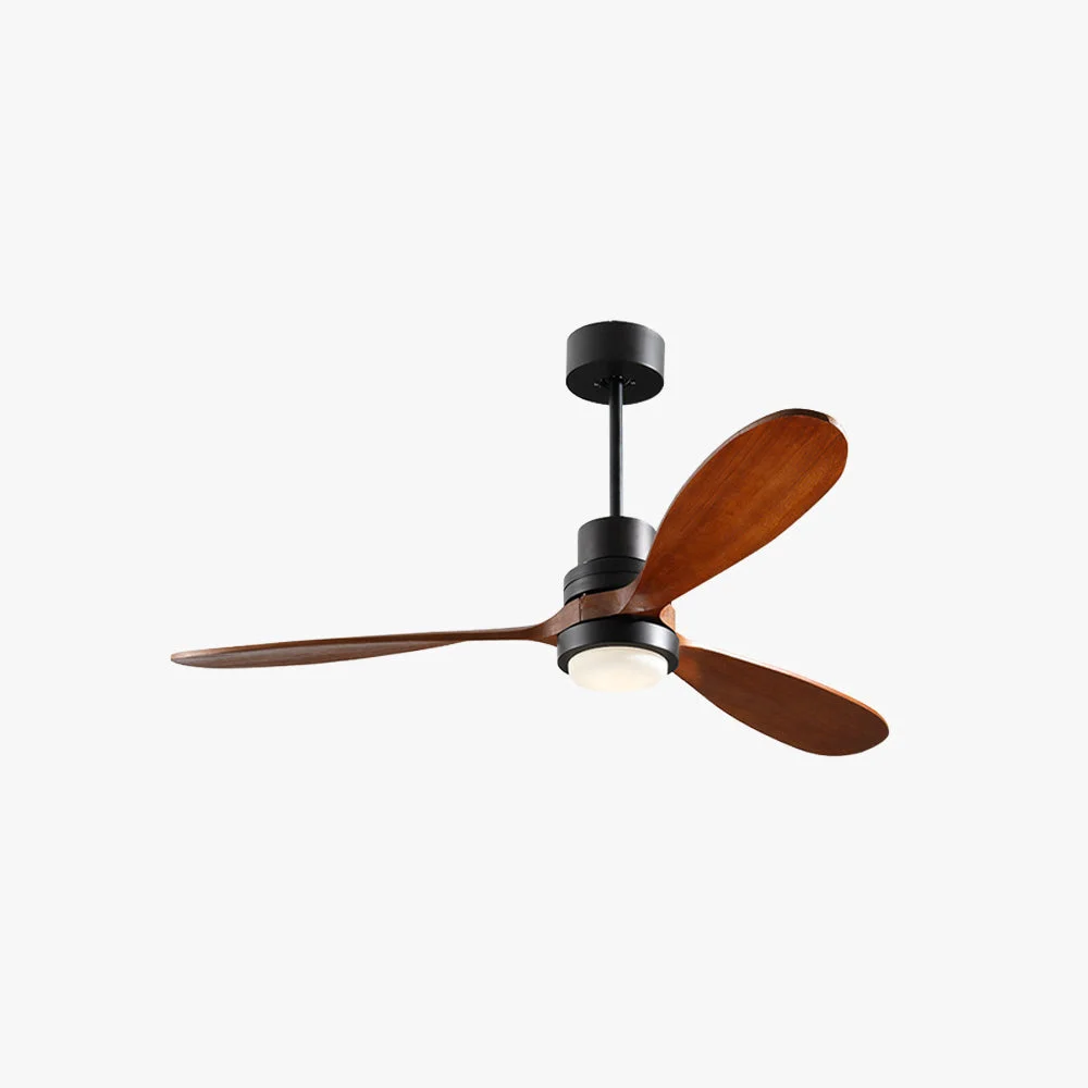 Original Design Haydn 3-Blade Black DC Ceiling Fan with Light Metal Wood 52” Excellent