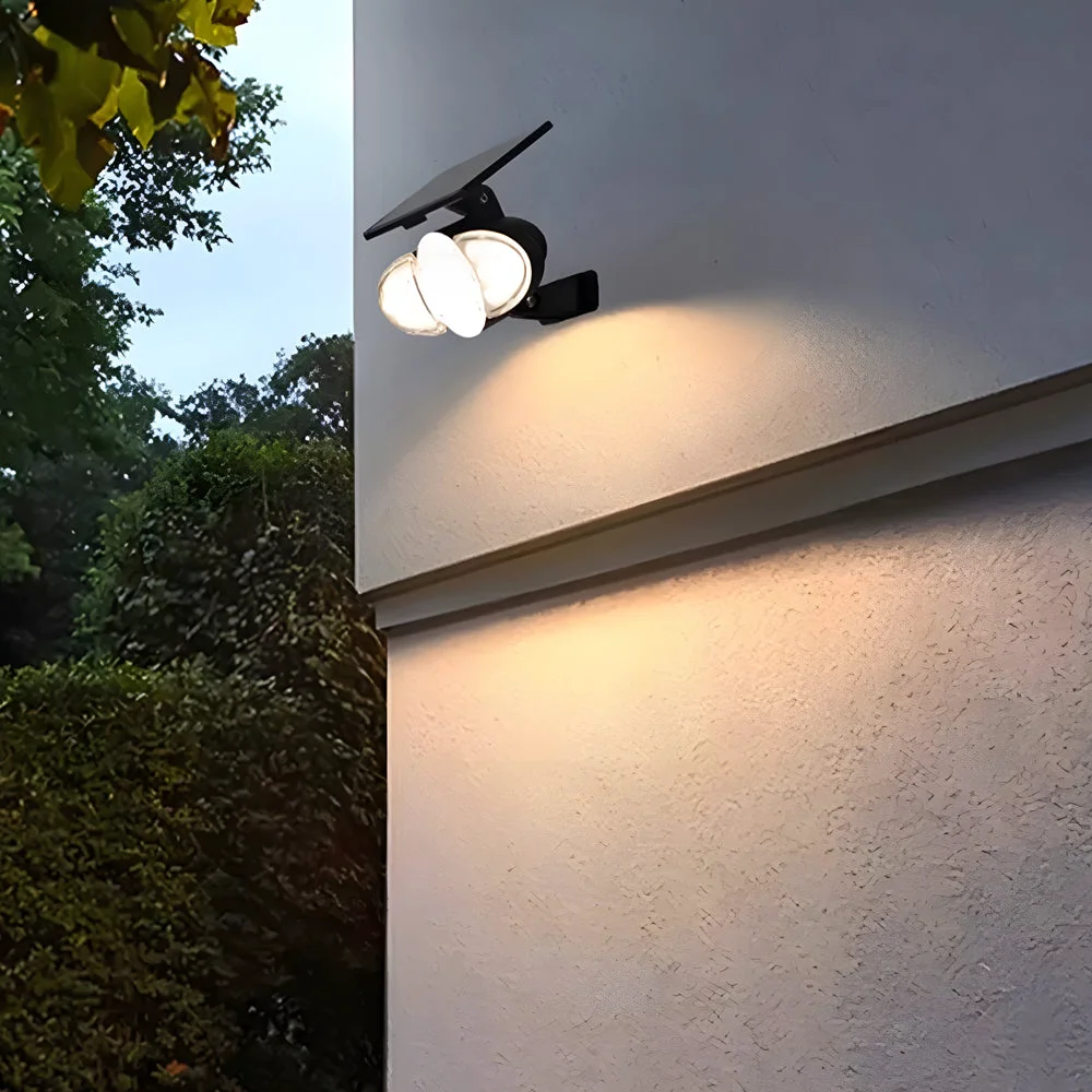Refined Solar Motion Security Light 3-Head Outdoor LED Wall Fixture with Motion Sensor Lightweight