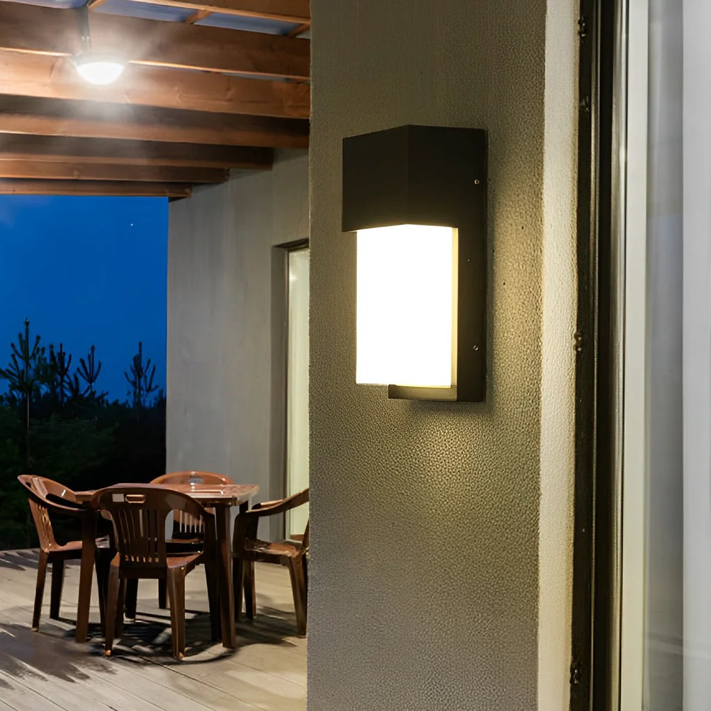 Sophisticated Rectangular Waterproof LED 10W Black Outdoor Wall Light Original Design