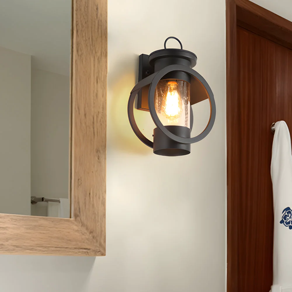 Organic Raindrops Glass 6W LED Edison Lightbulb Black Outdoor Wall Lights Practical