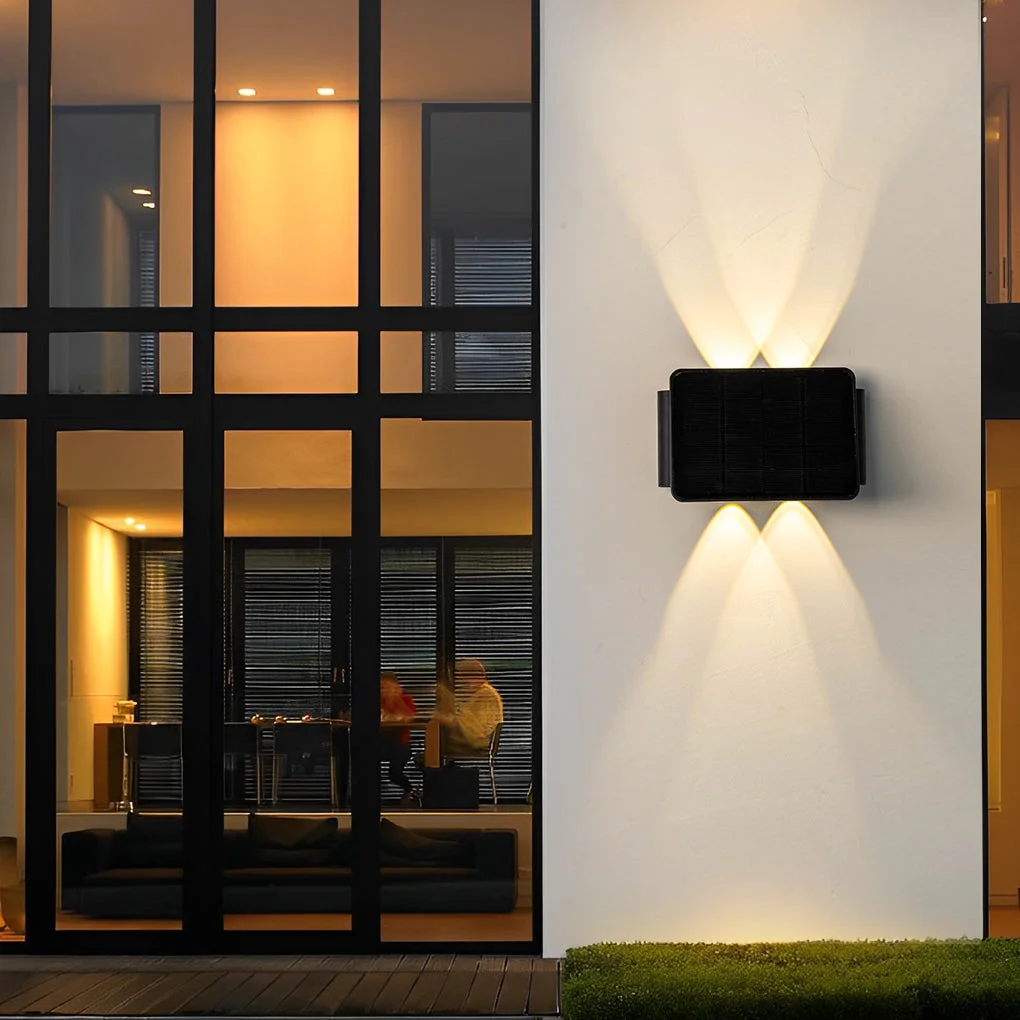 Consistent Up and Down Lighting LED Waterproof Black Modern Solar Wall Lights Advanced
