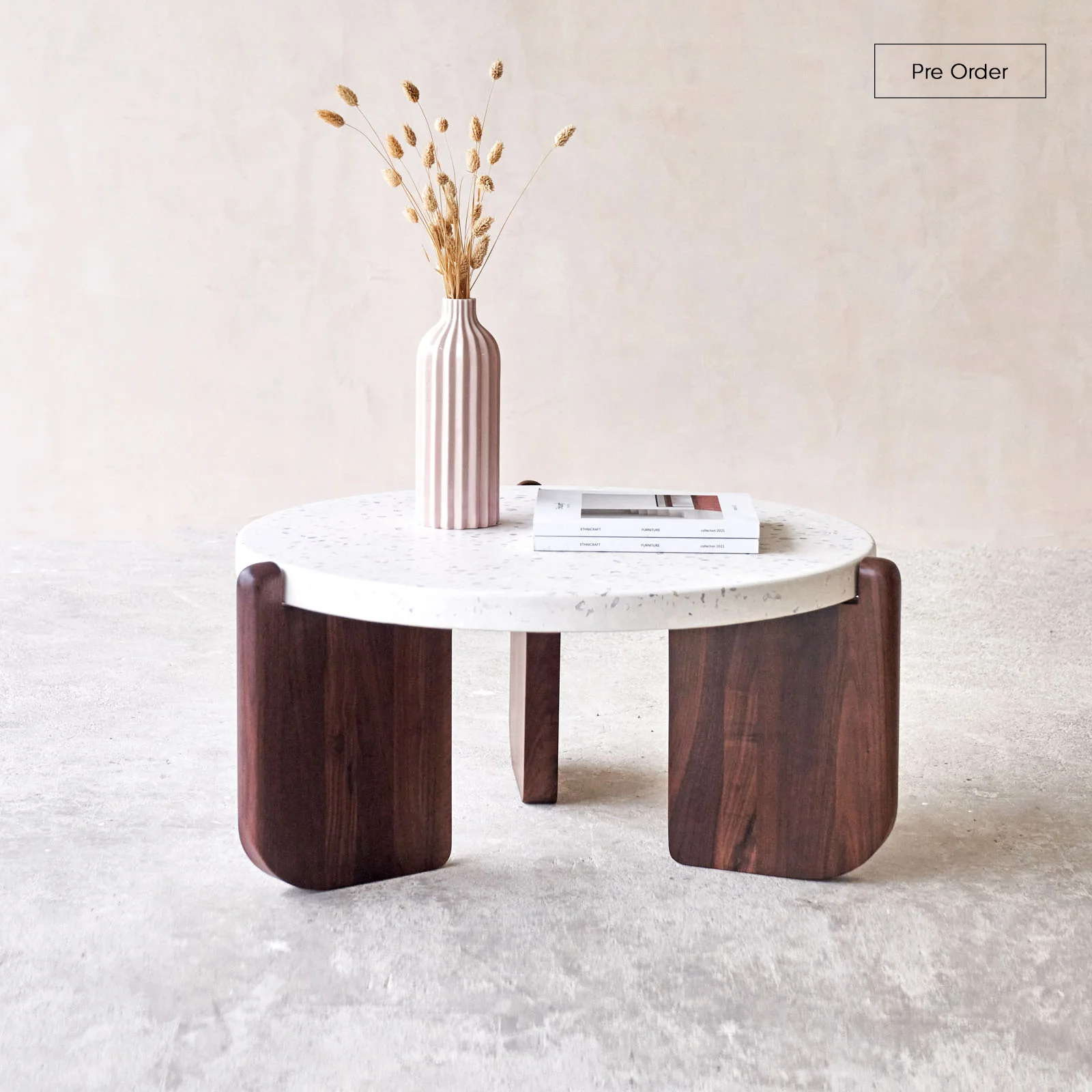 Unique Native Coffee Table White Terrazzo – Bespoke Minimalist