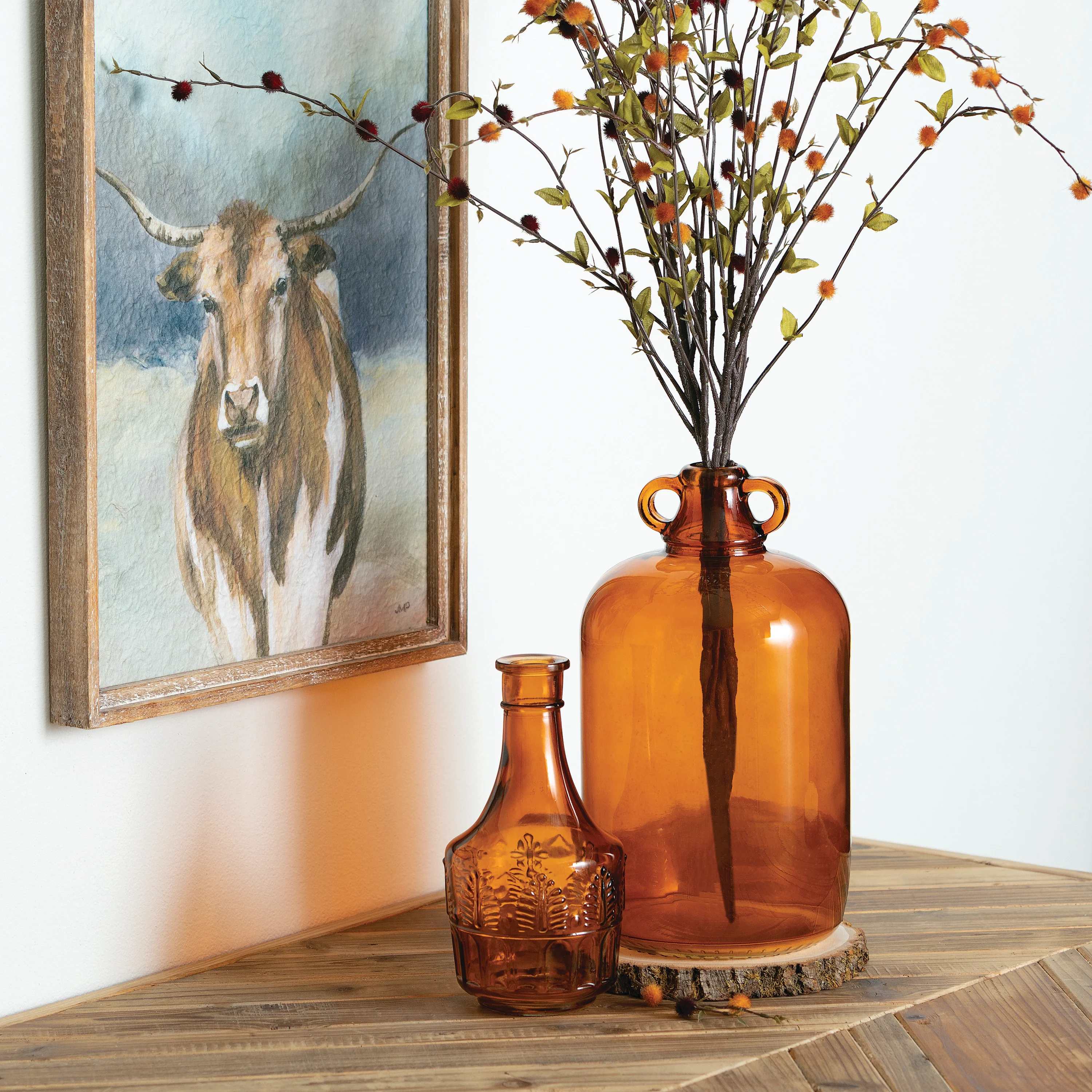 Flexible Amber Jug Vase Easy-to-Use