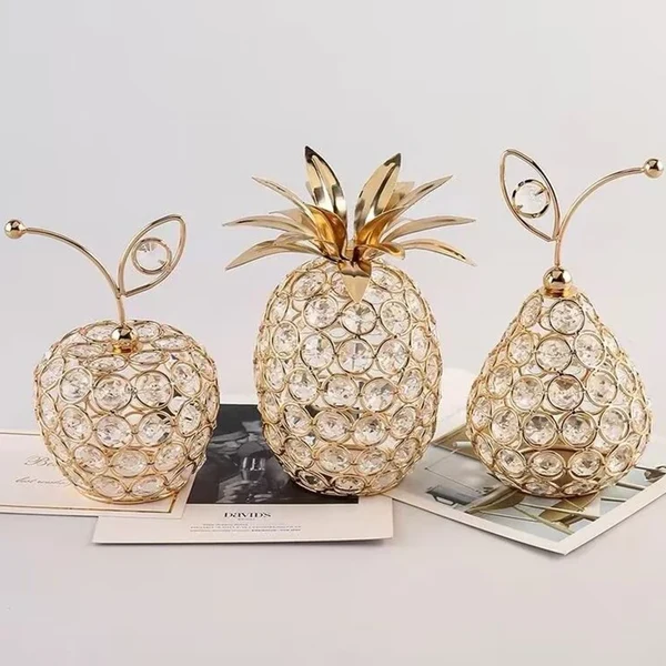Fashionable 3D Crystal Crafts Pear Apple Ornament Verified
