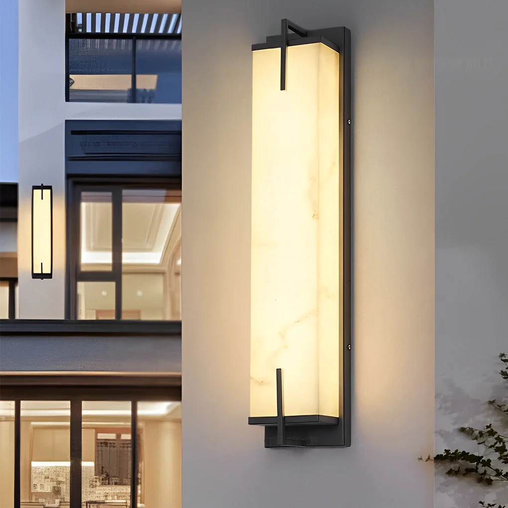 Clean Resin Rectangular Waterproof LED Black Modern Outdoor Sconce Lighting Innovative