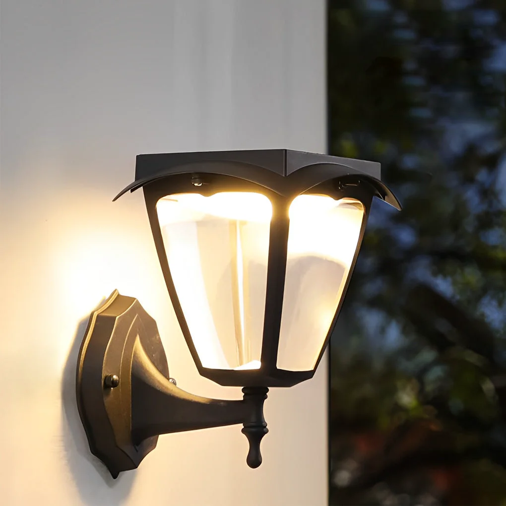 Comfortable Square Dimmable LED Intelligent Black Modern Solar Outdoor Wall Lights Versatile