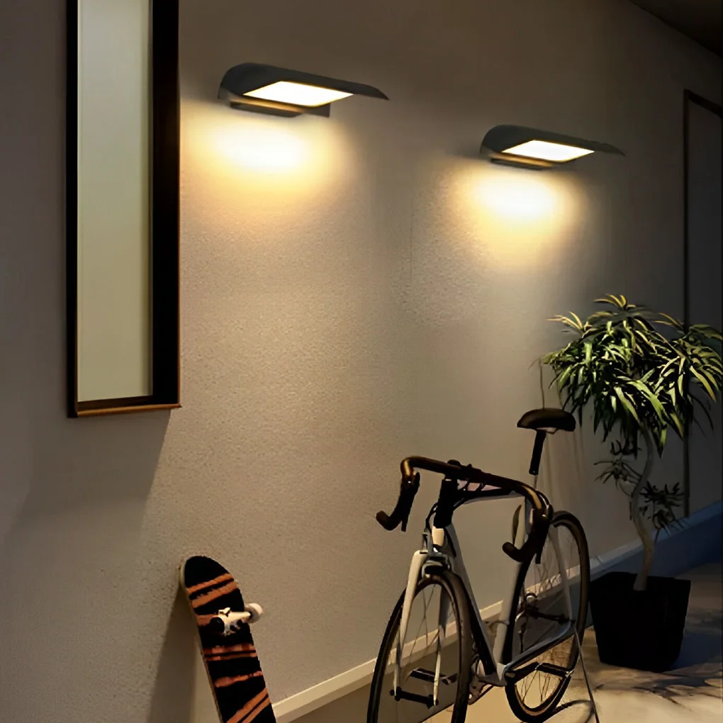 Curved Outdoor Waterproof LED Black Modern Minimalist Wall Lamp Exterior Lighting Clean