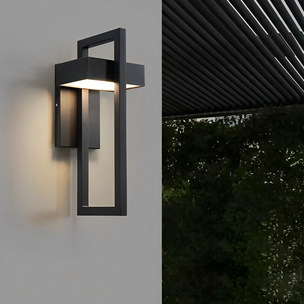Official Rectangular Minimalist LED Waterproof Black Modern Outdoor Wall Lamp First-Class
