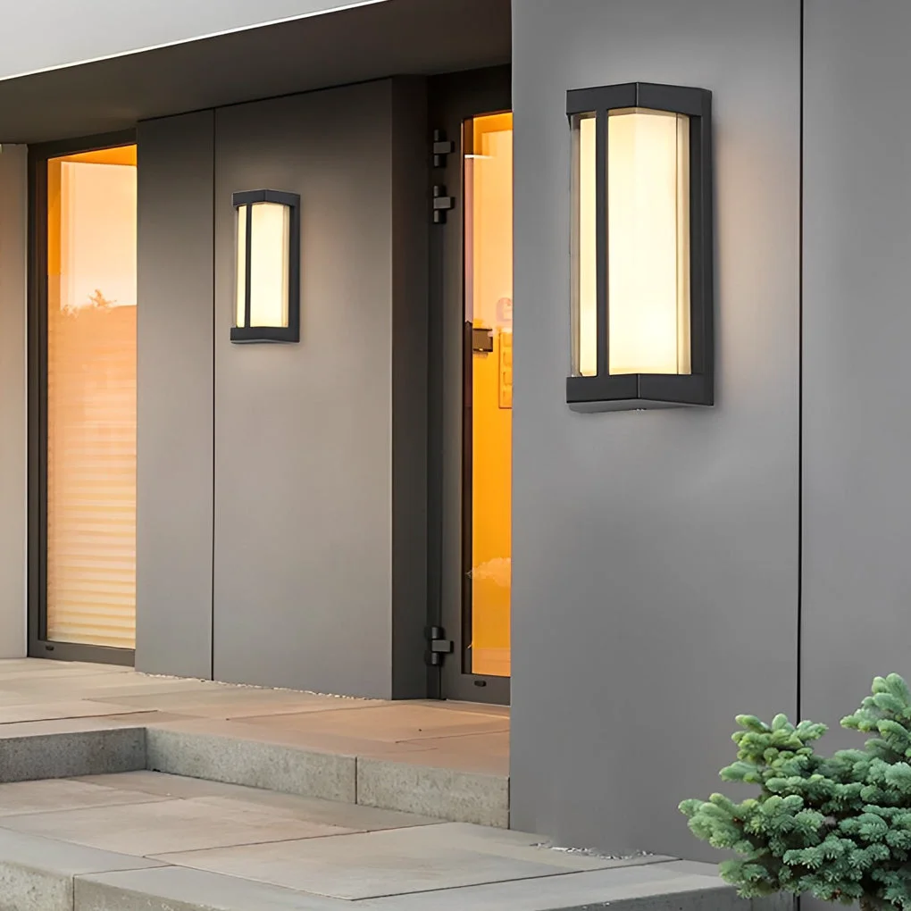 Selected Waterproof Double Acrylic Shade LED Black Modern Outdoor Wall Lights Exclusive