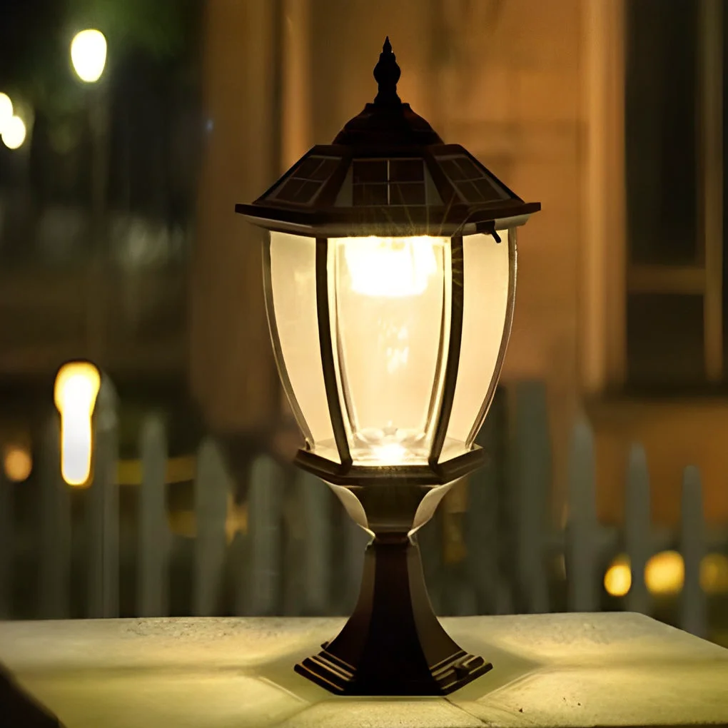 High-Quality Led Waterproof Black Vintage Outdoor Solar Fence Post Lights with Remote Proven