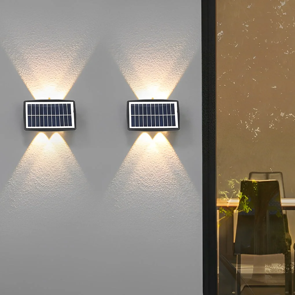 Practical Rectangular Up and Down Lights LED Waterproof Black Modern Wall Lamp Outstanding